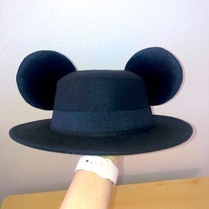 Flat brim Mickey ears black hat
